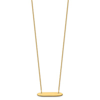 10k  Yellow Gold Small Oblong Blank Bar Necklace-10XNA1199Y