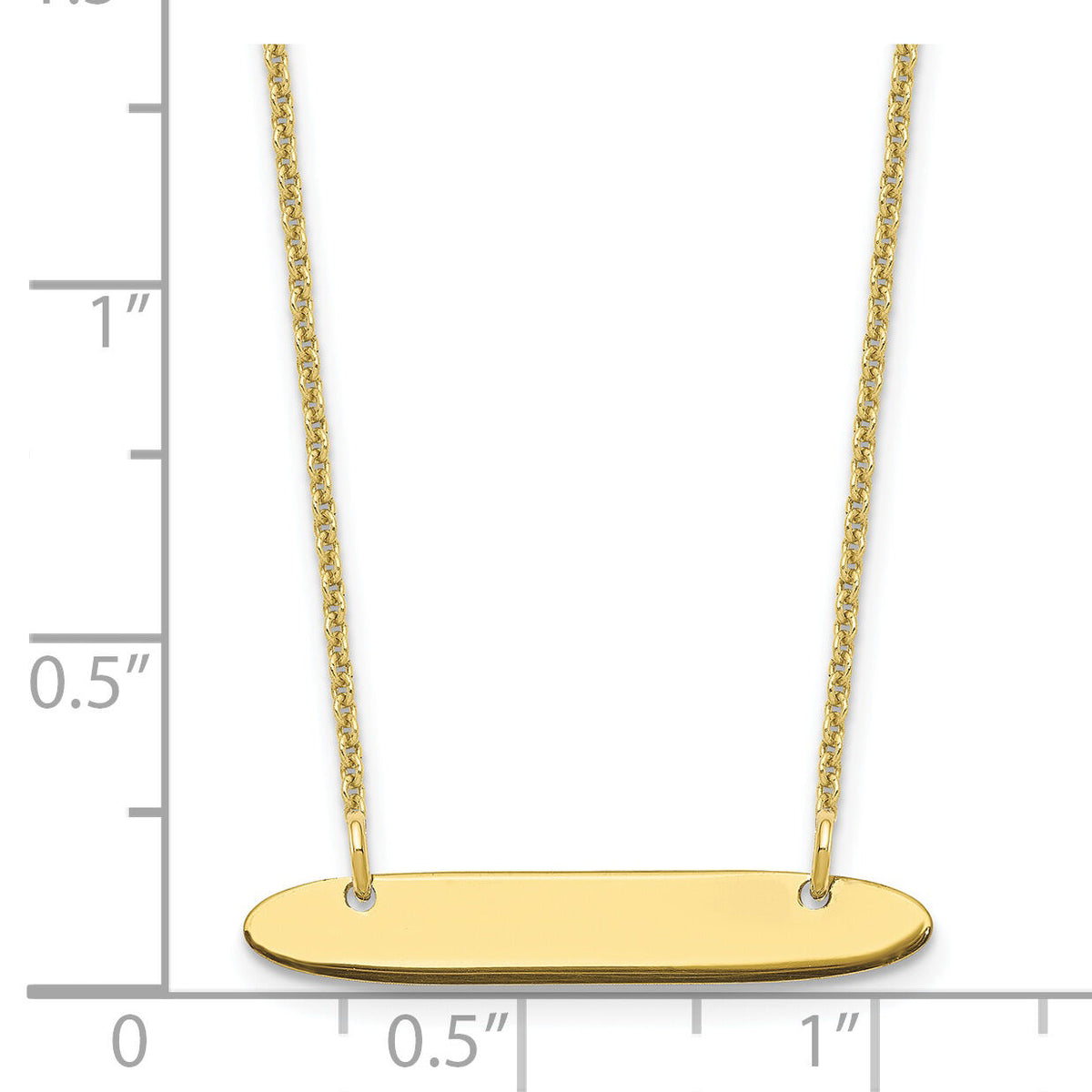 10k  Yellow Gold Small Oblong Blank Bar Necklace-10XNA1199Y