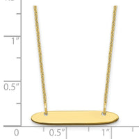 10k  Yellow Gold Small Oblong Blank Bar Necklace-10XNA1199Y