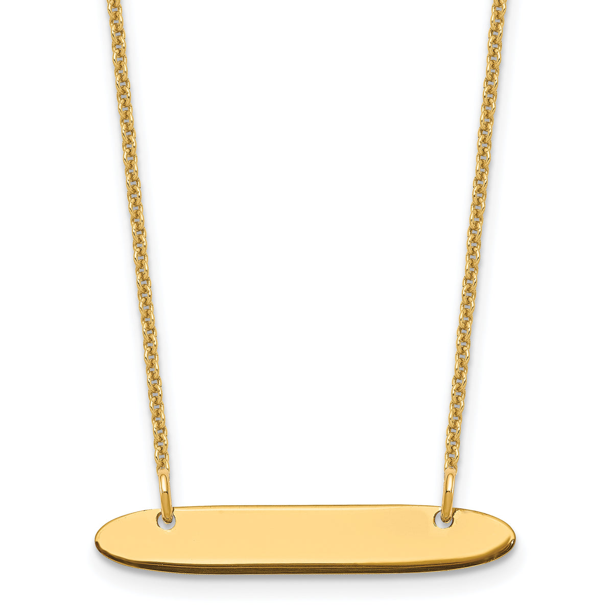 10k  Yellow Gold Small Oblong Blank Bar Necklace-10XNA1199Y