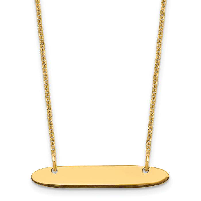 10k  Yellow Gold Small Oblong Blank Bar Necklace-10XNA1199Y