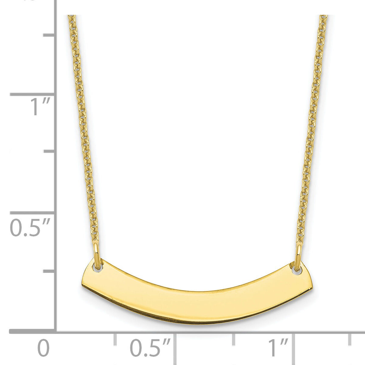 10k Yellow Gold Small Curved Blank Bar Necklace-10XNA1200Y