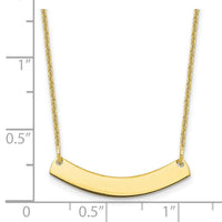 10k Yellow Gold Small Curved Blank Bar Necklace-10XNA1200Y