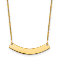 10k Yellow Gold Small Curved Blank Bar Necklace-10XNA1200Y