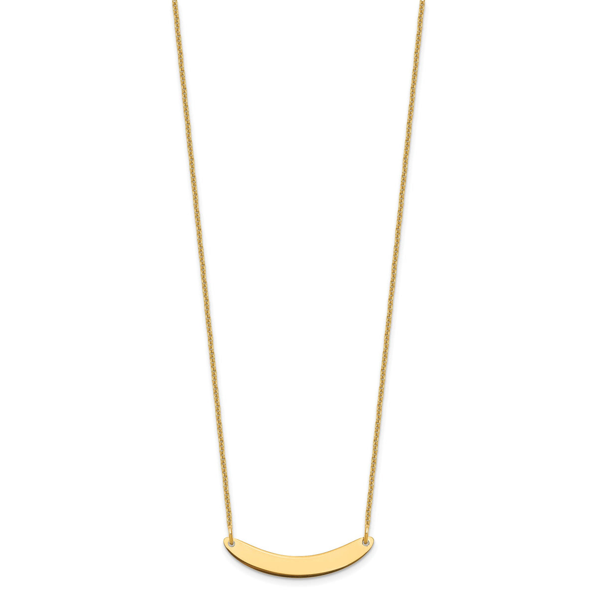 10k Yellow Gold Small Curved Blank Bar Necklace-10XNA1201Y