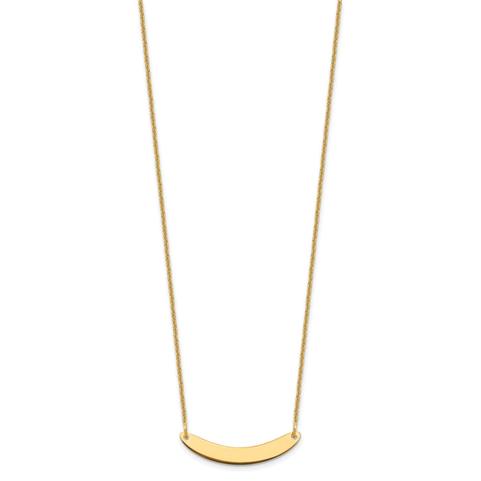 10k Yellow Gold Small Curved Blank Bar Necklace-10XNA1201Y