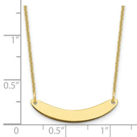 10k Yellow Gold Small Curved Blank Bar Necklace-10XNA1201Y