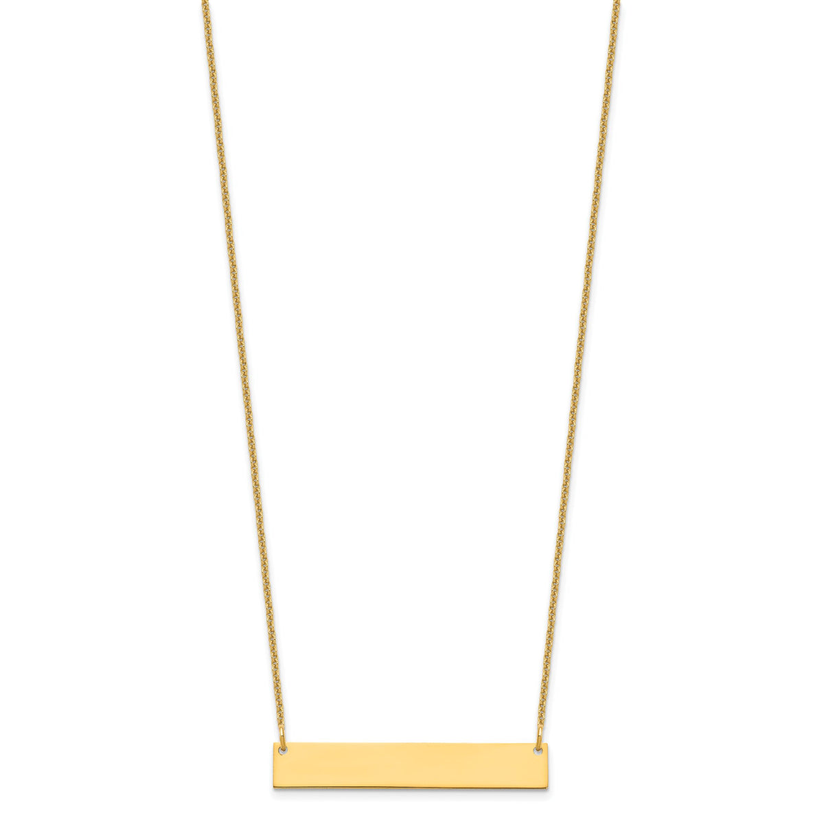 10k Yellow Gold Medium Blank Bar Necklace-10XNA1202Y