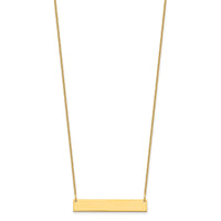 10k Yellow Gold Medium Blank Bar Necklace-10XNA1202Y