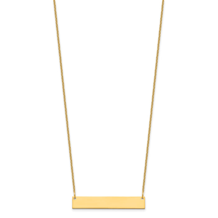 10k Yellow Gold Medium Blank Bar Necklace-10XNA1202Y