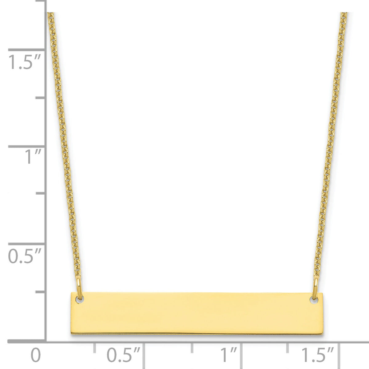 10k Yellow Gold Medium Blank Bar Necklace-10XNA1202Y