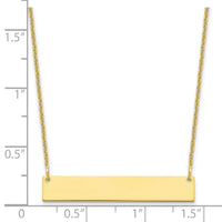 10k Yellow Gold Medium Blank Bar Necklace-10XNA1202Y