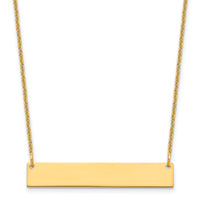 10k Yellow Gold Medium Blank Bar Necklace-10XNA1202Y
