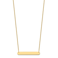 10k Yellow Gold Medium Blank Bar Necklace-10XNA1203Y