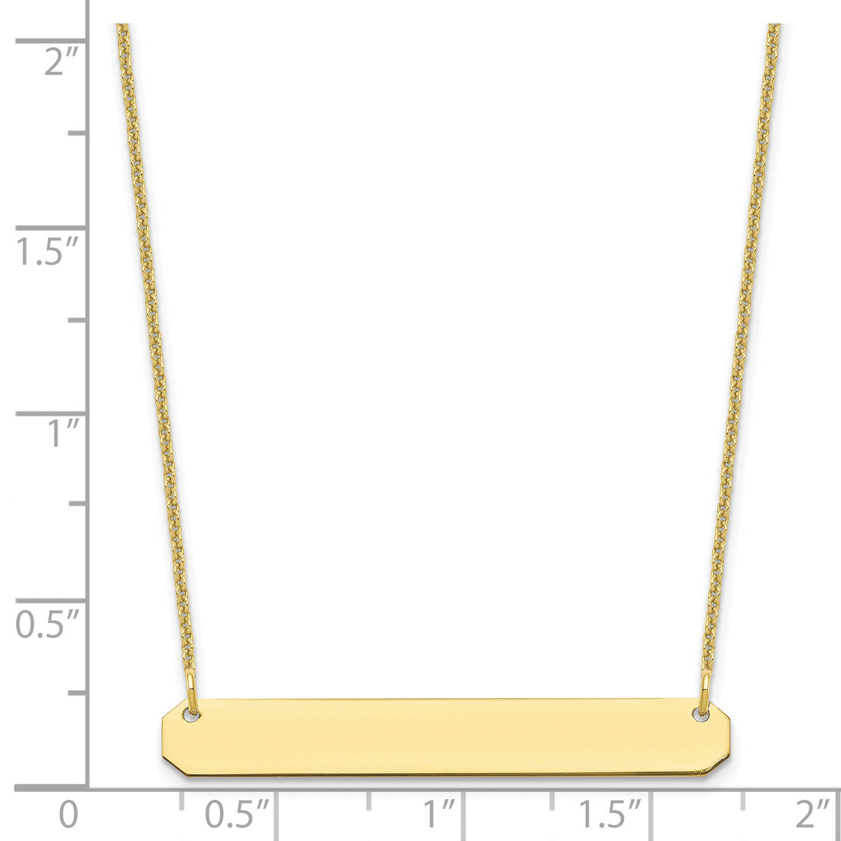 10k Yellow Gold Medium Blank Bar Necklace-10XNA1203Y