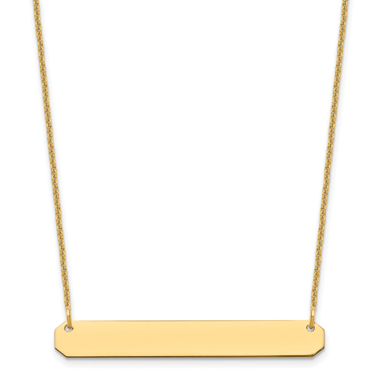 10k Yellow Gold Medium Blank Bar Necklace-10XNA1203Y