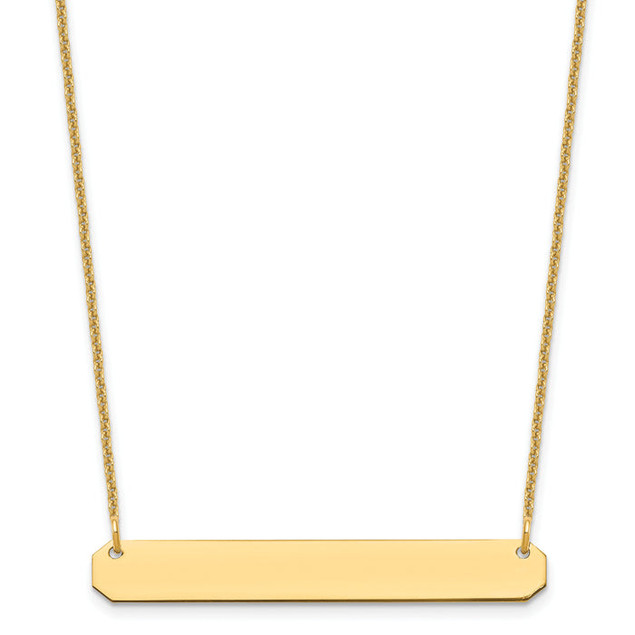 10k Yellow Gold Medium Blank Bar Necklace-10XNA1203Y
