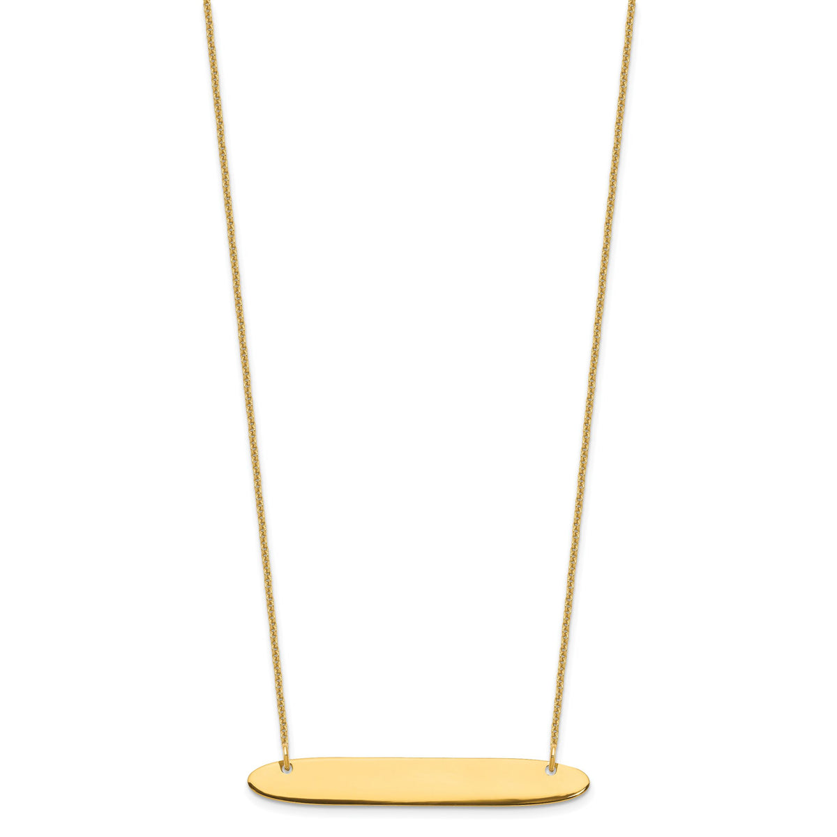 10k Yellow Gold Medium Oblong Blank Bar Necklace-10XNA1204Y