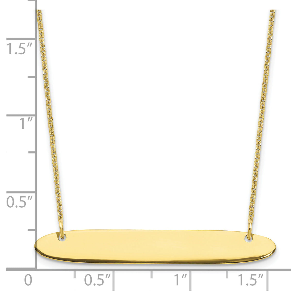 10k Yellow Gold Medium Oblong Blank Bar Necklace-10XNA1204Y