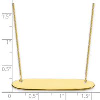 10k Yellow Gold Medium Oblong Blank Bar Necklace-10XNA1204Y
