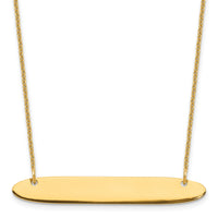 10k Yellow Gold Medium Oblong Blank Bar Necklace-10XNA1204Y