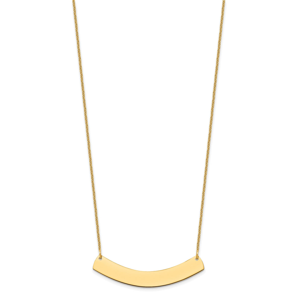 10k Yellow Gold Medium Curved Blank Bar Necklace-10XNA1205Y