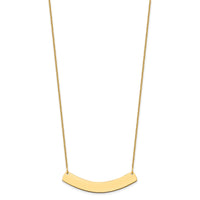 10k Yellow Gold Medium Curved Blank Bar Necklace-10XNA1205Y