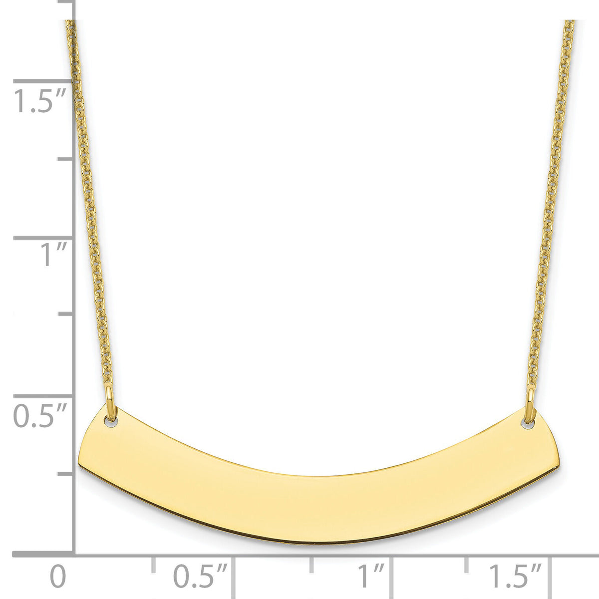 10k Yellow Gold Medium Curved Blank Bar Necklace-10XNA1205Y