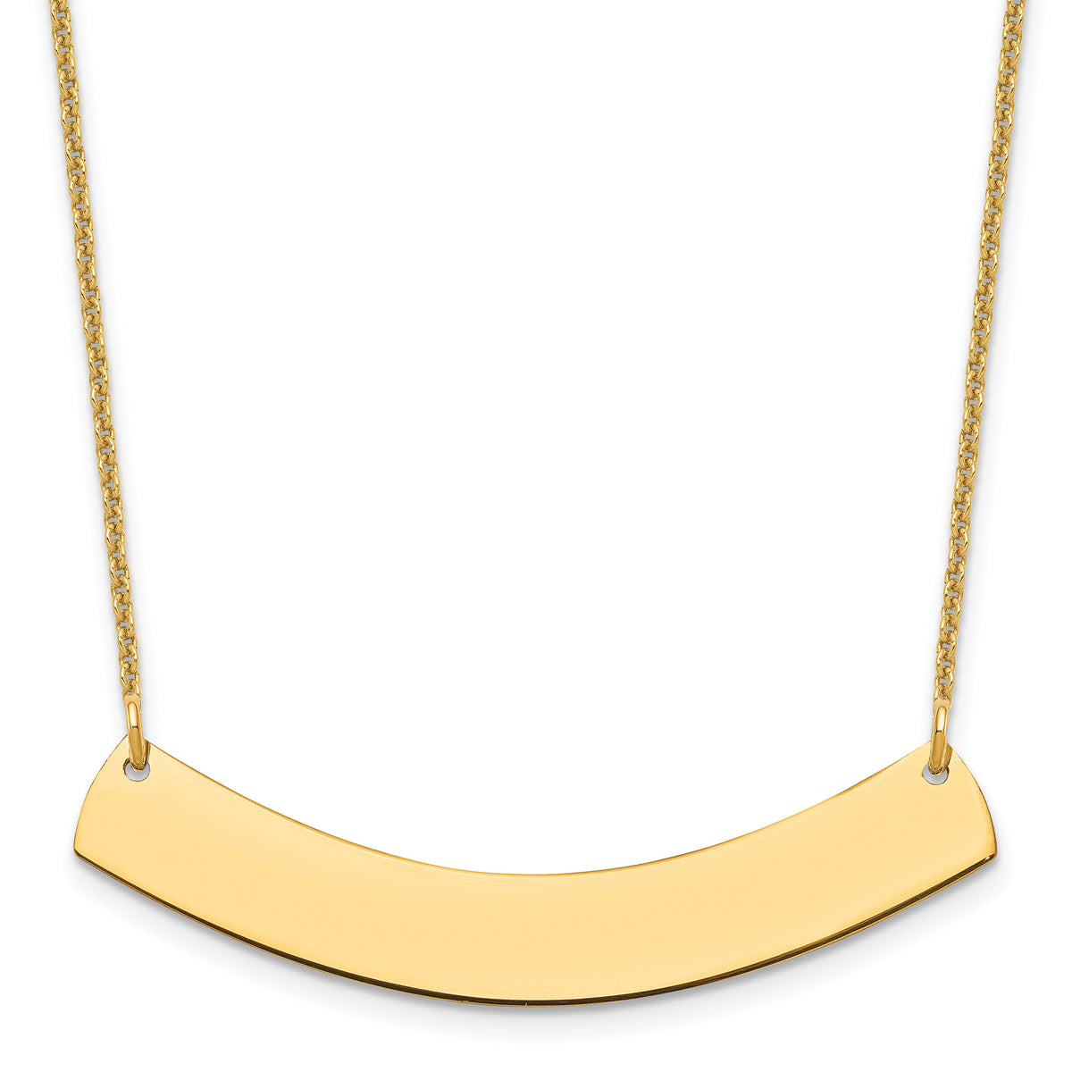 10k Yellow Gold Medium Curved Blank Bar Necklace-10XNA1205Y