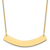 10k Yellow Gold Medium Curved Blank Bar Necklace-10XNA1205Y