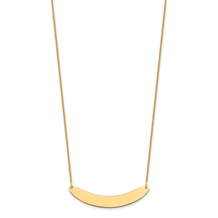 10k Yellow Gold Medium Curved Blank Bar Necklace-10XNA1206Y