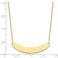 10k Yellow Gold Medium Curved Blank Bar Necklace-10XNA1206Y
