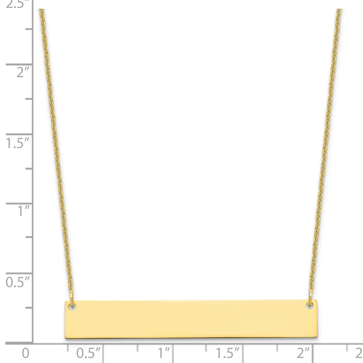 10k Yellow Gold Large Blank Bar Necklace-10XNA1207Y
