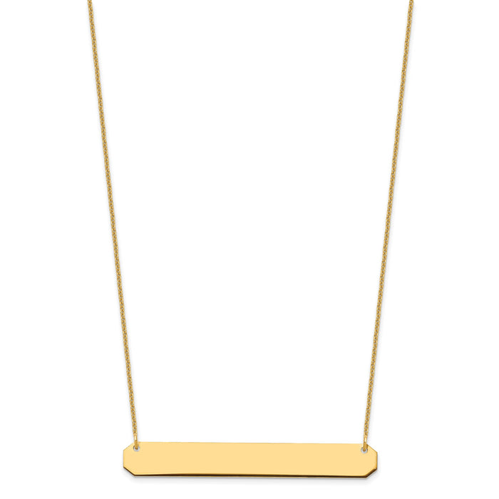 10k Yellow Gold Large Blank Bar Necklace-10XNA1208Y