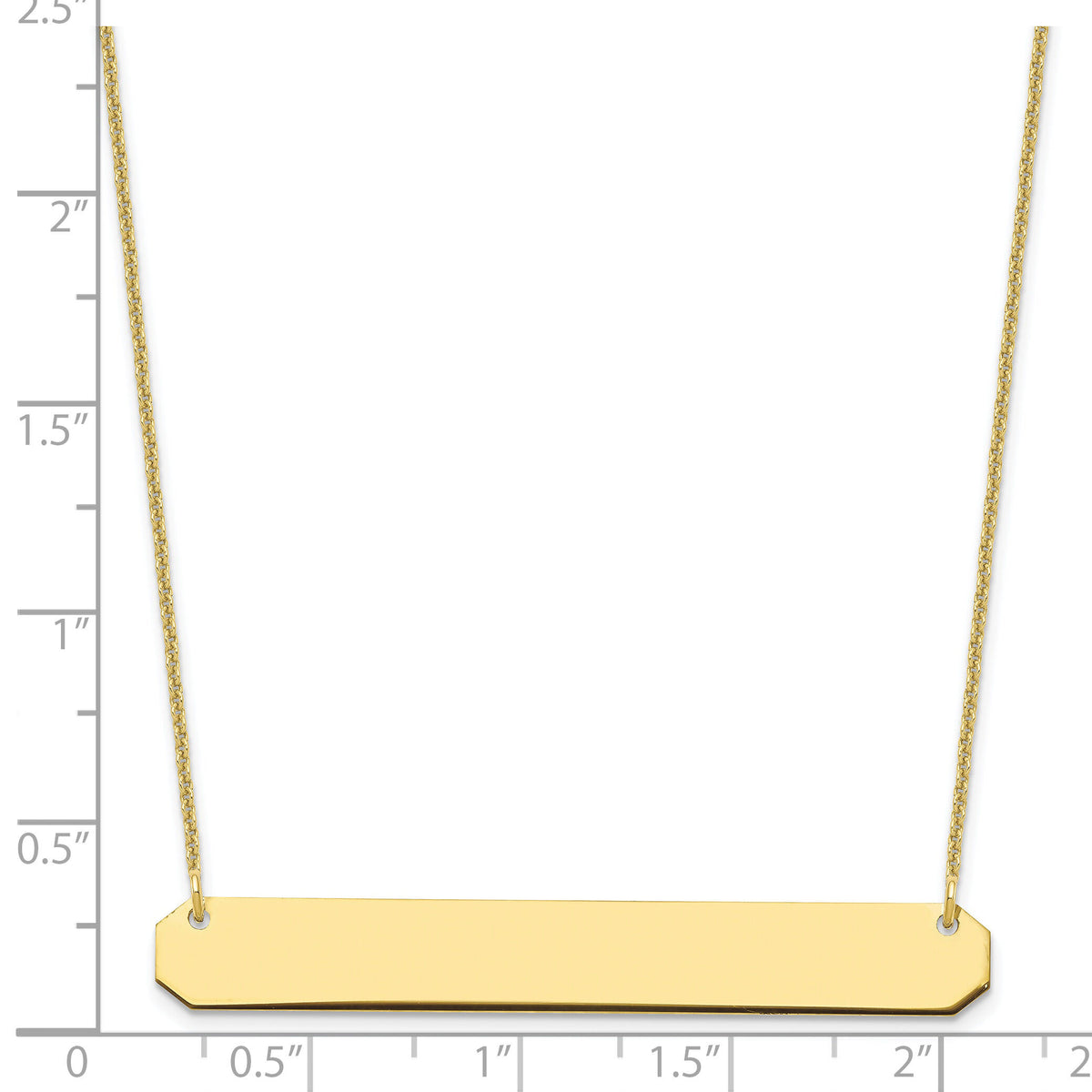 10k Yellow Gold Large Blank Bar Necklace-10XNA1208Y