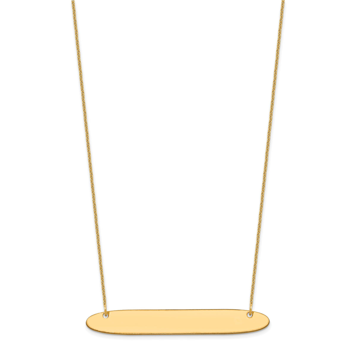 10k Yellow Gold Large Oblong Blank Bar Necklace-10XNA1209Y