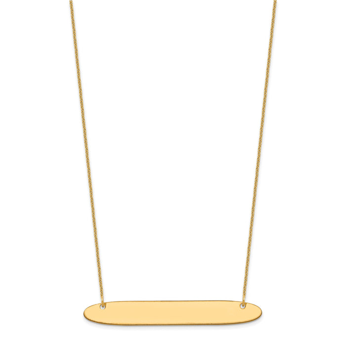 10k Yellow Gold Large Oblong Blank Bar Necklace-10XNA1209Y