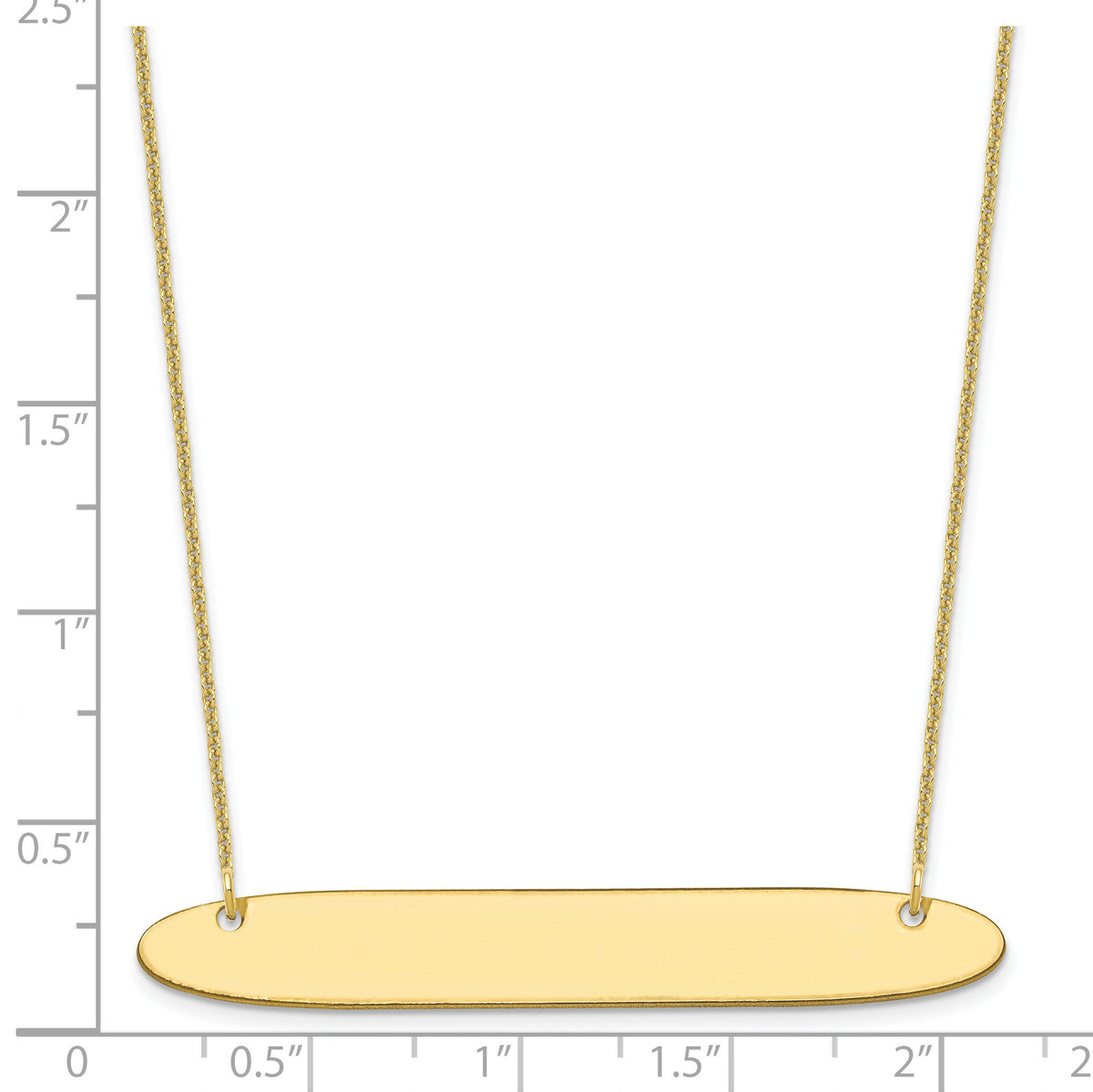 10k Yellow Gold Large Oblong Blank Bar Necklace-10XNA1209Y