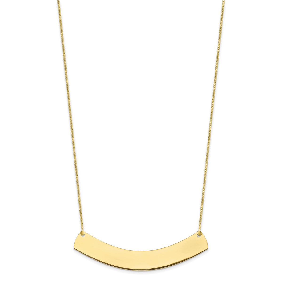 10k Yellow Gold Large Curved Blank Bar Necklace-10XNA1210Y