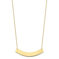10k Yellow Gold Large Curved Blank Bar Necklace-10XNA1210Y