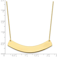 10k Yellow Gold Large Curved Blank Bar Necklace-10XNA1210Y