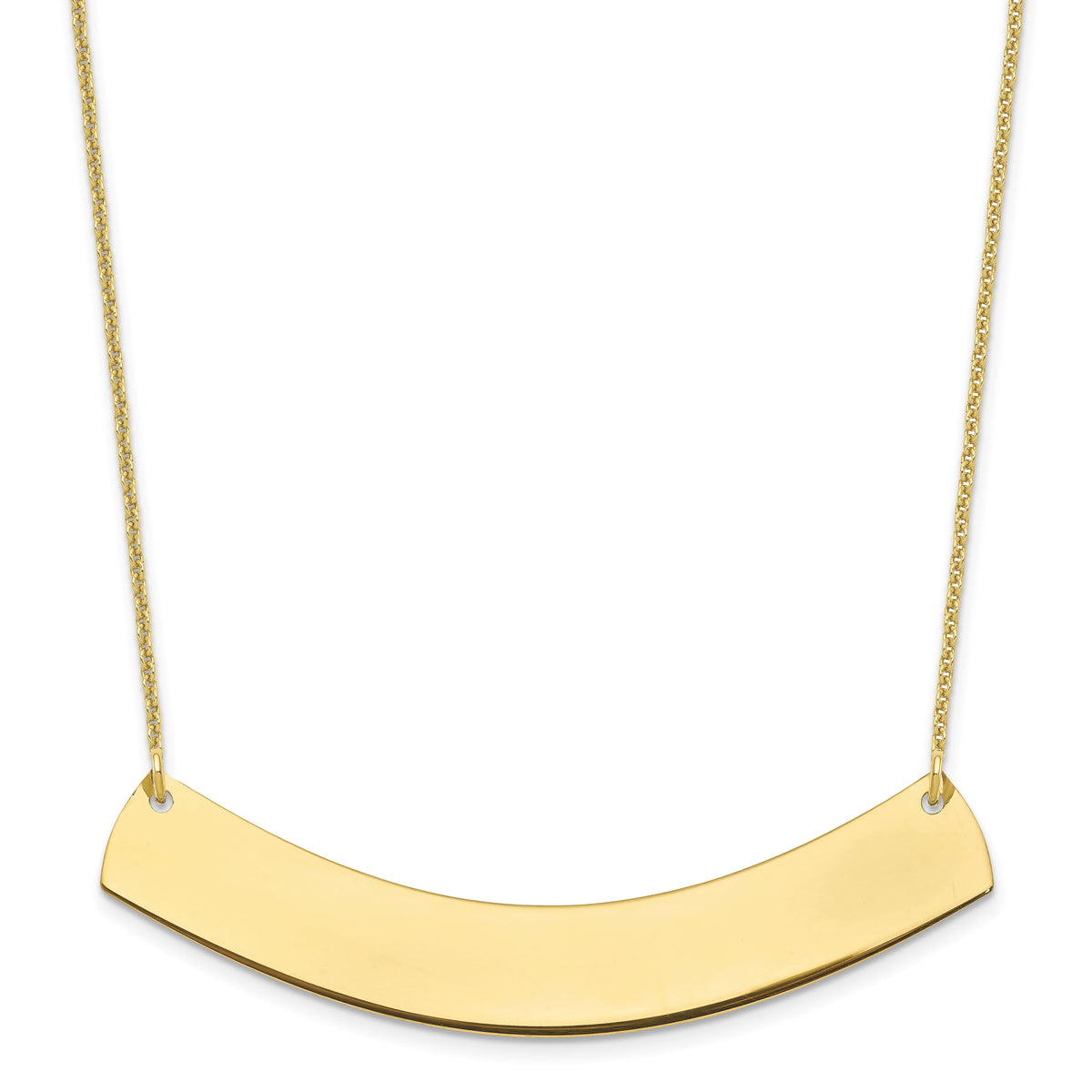10k Yellow Gold Large Curved Blank Bar Necklace-10XNA1210Y