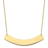 10k Yellow Gold Large Curved Blank Bar Necklace-10XNA1210Y