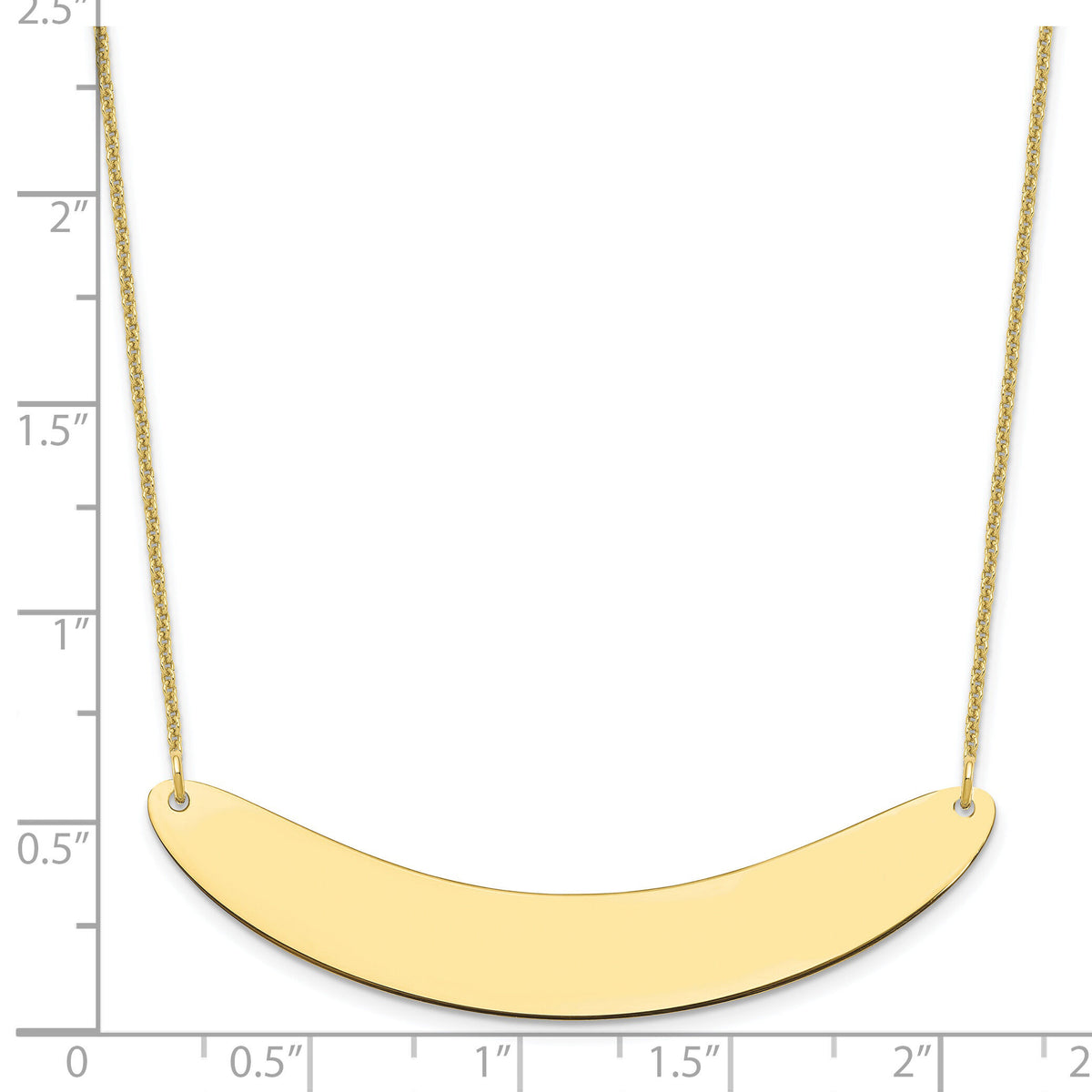 10k Yellow Gold Large Curved Blank Bar Necklace-10XNA1211Y