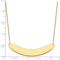 10k Yellow Gold Large Curved Blank Bar Necklace-10XNA1211Y