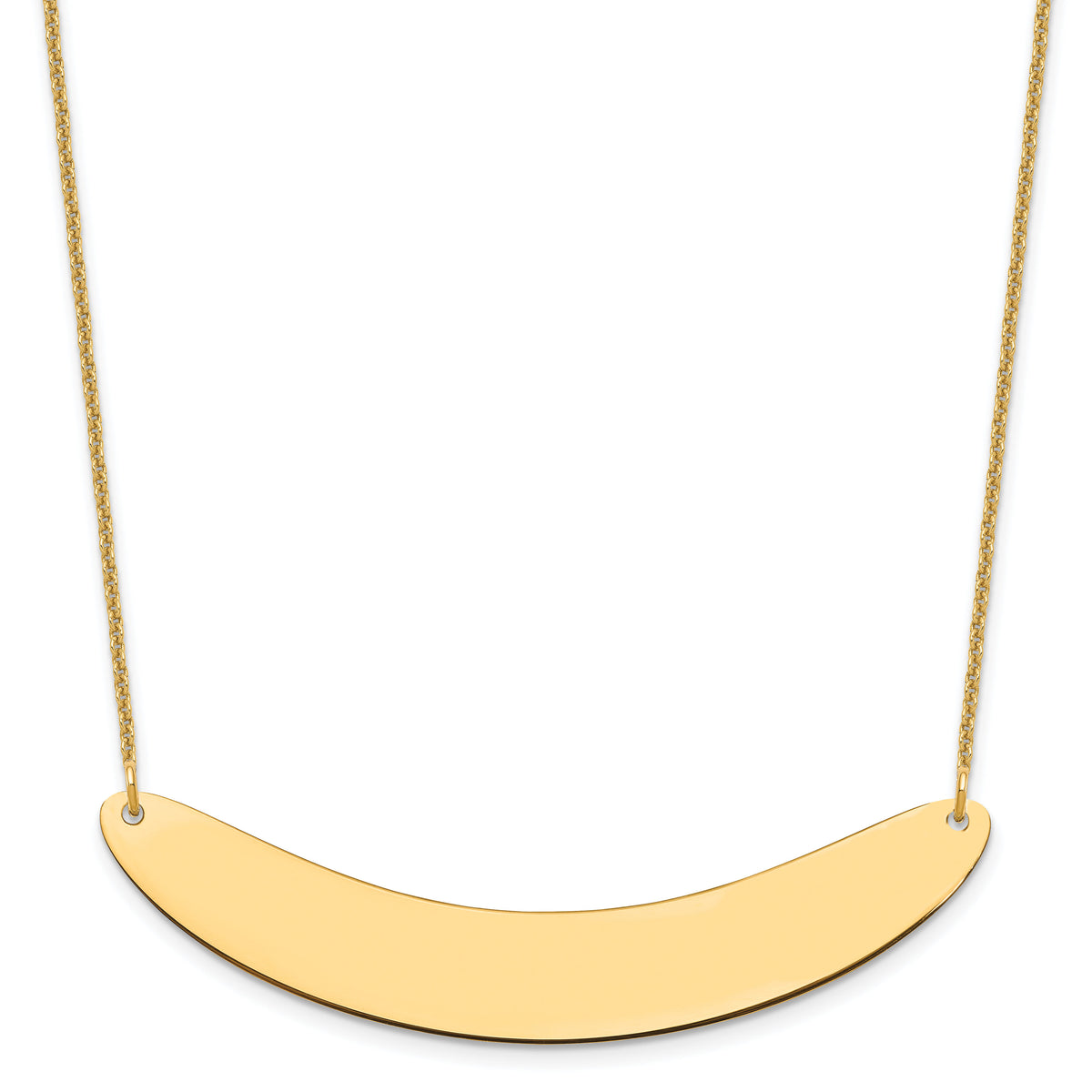 10k Yellow Gold Large Curved Blank Bar Necklace-10XNA1211Y