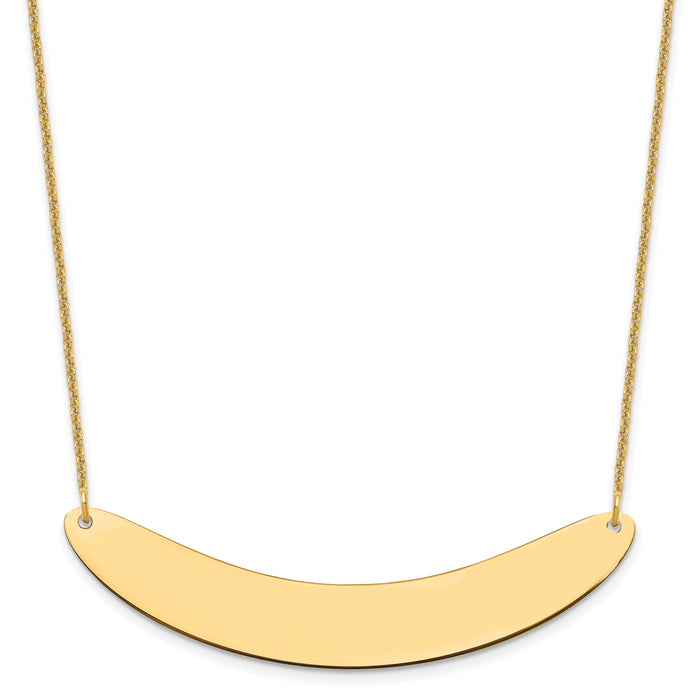 10k Yellow Gold Large Curved Blank Bar Necklace-10XNA1211Y