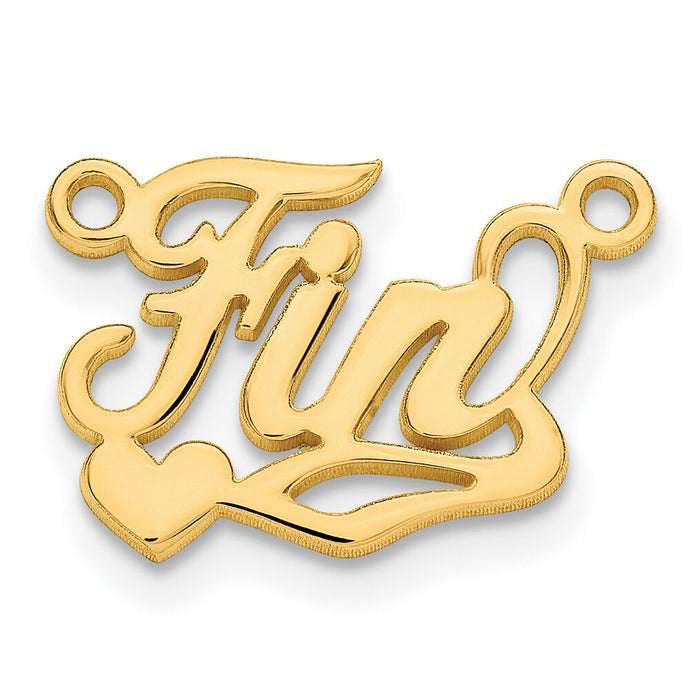 10k Yellow Gold Polished Heart Name Plate-10XNA147Y