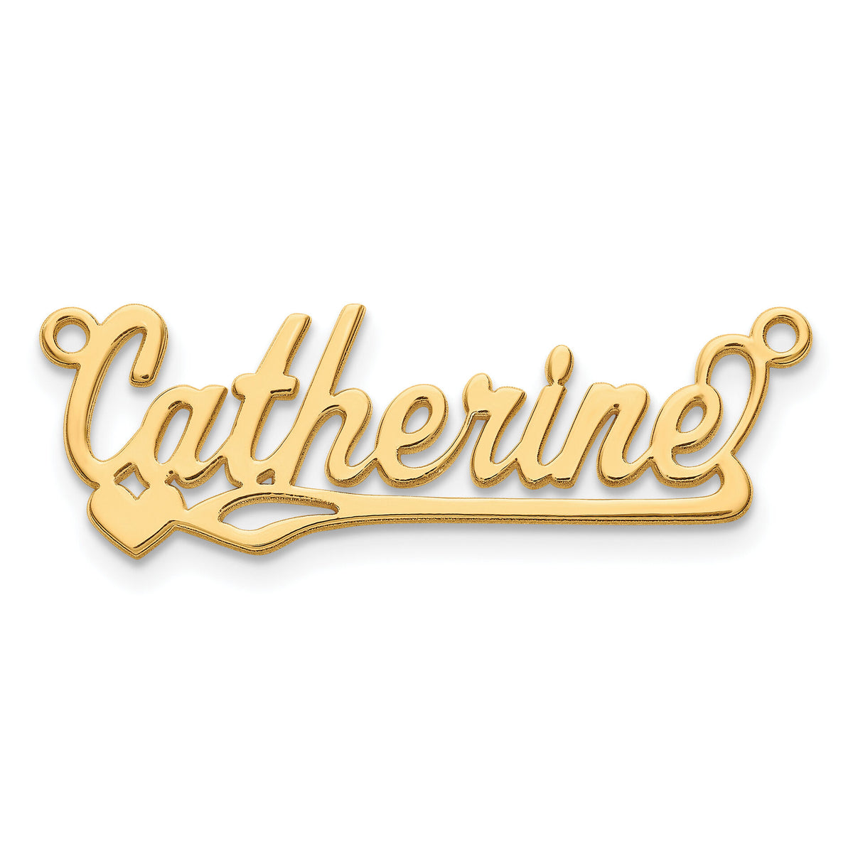 10k Yellow Gold Polished Heart Name Plate-10XNA147Y