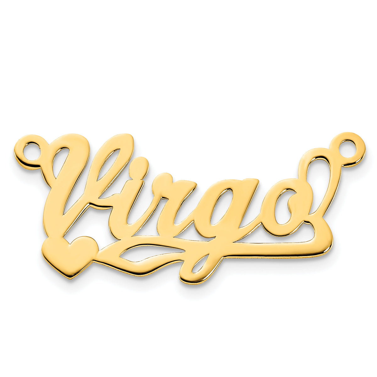 10k Yellow Gold Polished Heart Name Plate-10XNA147Y